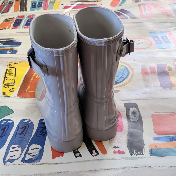 NEW Hunter Refined Short Rain Boots Glossy Gray 8 - Picture 7 of 8